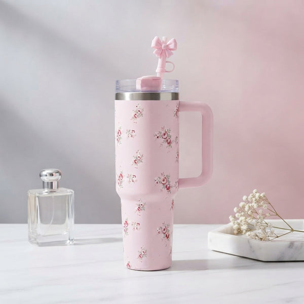 Premium 40Oz Bow Tumbler High Quality Thermal Insulated Travel Mug - Lavender
