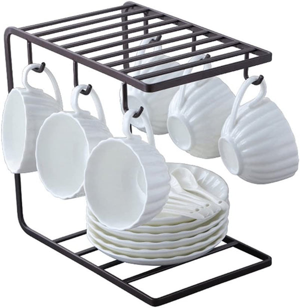 Metal Mug Stand Holder Tree Rack – Modern Space-Saving Mug Organizer with Smooth Hooks for Kitchen & Coffee Corner Decor