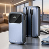 HOTTU HT09 Mini Surge Power Bank – 10000mAh, 22.5W Fast Charging & Built-in Cables
