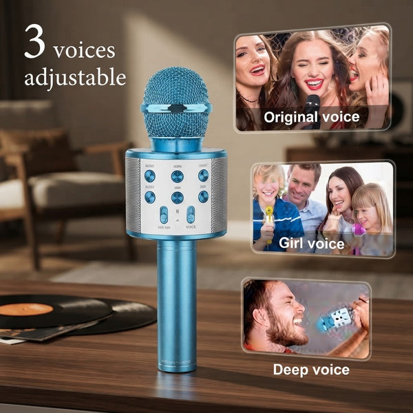 Kids Microphone for Singing, Wireless Bluetooth Karaoke Microphone for Adults, Portable Handheld Karaoke Machine, Toys for Boys and Girls Gift for Birthday Party
