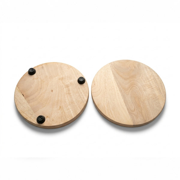 White & Brown Wooden Patra Board – Roti, Chapati & Paratha Making Base - White