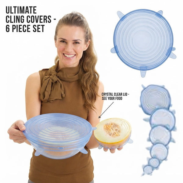 6pcs/set Silicone Lid Spill Stopper Universal Silicone Suction Lid-bowl Pan Silicone Cover Kitchen Pan Lids Cover Stopper Tools - Pack Of 2, Pack of 1