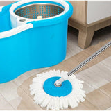 Easy Spin Magical Mop Set with Steel Bucket | 360 Degree Rotating Mop Head | Home & Office Floor Cleaning Tool