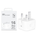 35W USB-C to USB-C PD 3-Pin Power Adapter for iPhone, Fast Charging Wall Charger for Compatible Devices