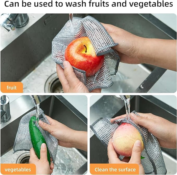 (Pack Of 10) Dish washing Cleaning cloth | Wire Dish washing Rugs for Kitchen Dishes