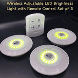 Pack of 3 LED Remote Control Lights – Tap Lights with Self Adhesive for Cabinet, Wardrobe & Kitchen (Cell Operated)