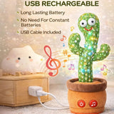 Dancing Talking Cactus Toy – Rechargeable Interactive Musical Plush (With BOX)