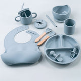 Kids Silicone Feeding Set Todler Meal Set 100 % Silicone Baby Meal Set Silicone Set Childerns Meal Training Set Cutlery .