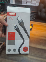 Bester B-12 Lightning USB Data Cable | 5A Fast Charging & High-Speed Data Transfer Cable for iPhone & Apple Devices (1.0M)