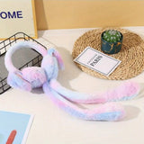 Cute Bunny Cap Headphone Plush Ear Muff Winter Headwear for Women & Girls – Soft Warm Cartoon Style (Random Color)