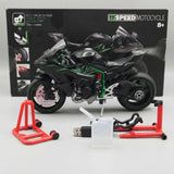 Diecast Kawasaki Ninja H2R 1:6 Scale High Speed Remote Control Motorcycle With Spray And Light Effects