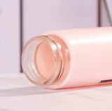 BPA Free Glass Water Bottle | 400ml Portable Tumbler | With Protective Plastic Shell | For School, Gym, Home & Office (Random colour)