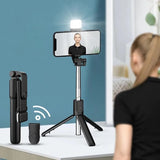 R1S Premium 3-in-1 Extendable Selfie Stick Tripod with Wireless Bluetooth Remote – Portable Phone Stand for TikTok, Vlogging, Live Streaming & Group Selfies | Universal iPhone & Android Holder