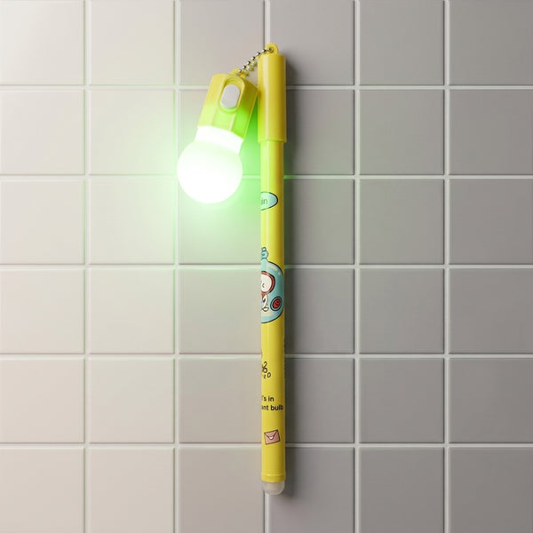 Pen With LED Bulb Light - Office Accessory Designed For Writing And Daily Stationery Routine (Random Color)
