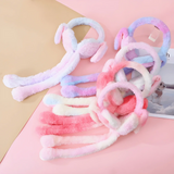 Cute Bunny Cap Headphone Plush Ear Muff Winter Headwear for Women & Girls – Soft Warm Cartoon Style (Random Color)