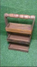 3-Tier Wooden Spoon & Cutlery Stand