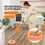 360° Rotating Microfiber Orange Mop | Extendable Handle Telescopic Floor Cleaning Mop | Sunflower Round Mop For Home, Office And Car Screen | Orange mop