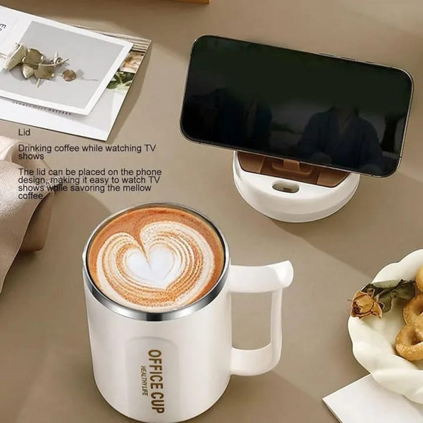 Stainless Steel Coffee Mug | Insulated | Anti‑Slip Bottom | With Spoon | Office & Home Use
