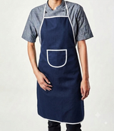 12 Pcs Classic Professional Parachute Cloth Kitchen Apron with Pocket & Contrast Piping (23" x 35") | Random Color