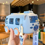Kids Bus Shaped Water Bottle with Carry Strap - 500ml