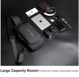 Black Multifunction Anti-Theft USB Charging Crossbody Shoulder Bag | Stylish, Secure & Travel-Ready