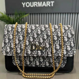 Black | Dior Oblique Canvas & Leather Flap Clutch | Luxury Designer Handbag for Women