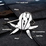 Stainless Steel Outdoor Portable Multitool Plier Knife | Mini Keychain Multi Tool with Screwdriver & Pouch | Camping, Hiking & Everyday Use