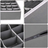 Storage Organizer with Lid | Foldable Drawer Divider | 24 Cells | Non-Woven Fabric | Random Colors