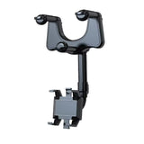 360° Rotatable & Retractable Rearview Mirror Phone Holder | Safe & Convenient Driving Mount