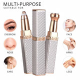 2-in-1 Flawless Facial Hair Remover & Eyebrow Trimmer | USB Rechargeable, Painless & Portable | Silver Color