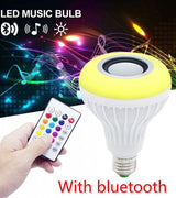 2-in-1 Smart LED Bulb with Bluetooth Speaker | RGB Color Light + Remote Control