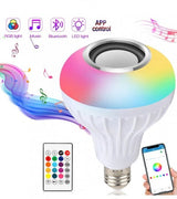 2-in-1 Smart LED Bulb with Bluetooth Speaker | RGB Color Light + Remote Control