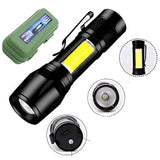 Metal COB Flashlight Torch  | Mini Rechargeable LED Work Light & Waterproof Emergency Penlight