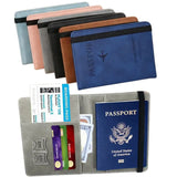 RFID Blocking Passport Wallet  | PU Leather Travel Document Holder with Card & Cash Pockets | Random Color