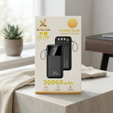 Premium 30000mAh Lithium Battery Power Bank – 22.5W Fast Charging & Built-in Cables