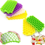 Silicone Honeycomb Ice Cube Tray with Lid (Random Color)