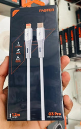 Faster O3 Pro USB-C to Lightning Cable - White