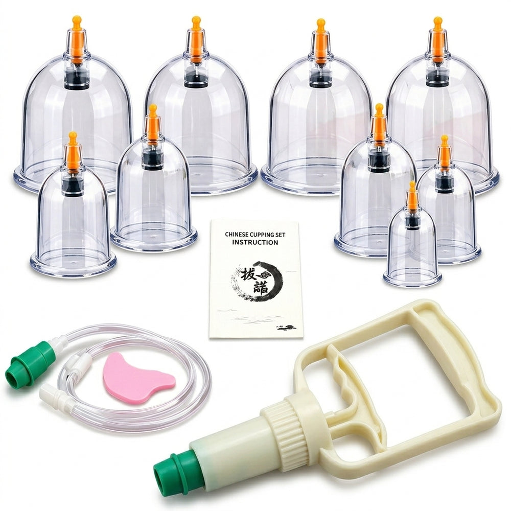 Premium 10-Piece Hijama Cupping Therapy Kit – Professional Vacuum Suction Cups Set for Wet & Dry Cupping, Body Massage & Home Therapy