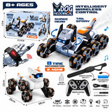 DOG Mechanical RC Stunt Car – 8 Tire Deformation, 360° Rotation, 2.4GHz Wireless Remote Control, Drift & Stunt Flip, LED Lights, Tail Spray Function