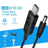 USB 5V to 12V Step Up Power Cable for WiFi Router