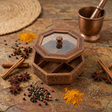 Handcrafted Wooden Dry Fruit Pot – Traditional Carved Storage Jar with Lid
