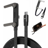 240W 2-In-1 Data Cable With Stand | 1.5 Meter C To C USB Data Cable | Fast Charging Nylon Braided Mobile Cable