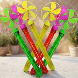 2 In 1 Bubble Fan Stick Fun Outdoor Toy For Kids Colorful Bubble Play With Cooling Fan Function