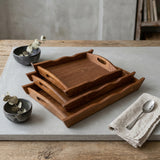 Classic Wooden Tray Set of 3