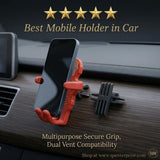 Car Phone Holder – Adjustable Grill Mount for All Mobiles Random Color