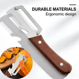 3 In 1 Multipurpose Stainless Steel Peeler Knife And Bottle Opener - Wooden Handle