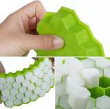 Silicone Honeycomb Ice Cube Tray with Lid (Random Color)