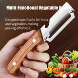 1 PCs Multi-Functional Knife Peelers For Kitchen, Multi Functional Vegetable Peeler, 2 In 1 Multi Functional Wooden Handle Peeler And Bottle Opener