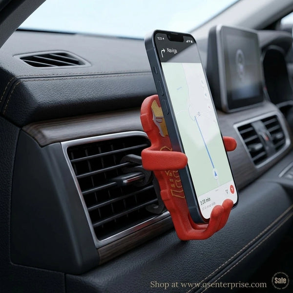 Car Phone Holder – Adjustable Grill Mount for All Mobiles Random Color