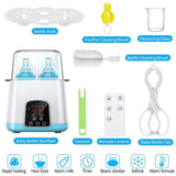 2-in-1 Double Baby Bottle Warmer & Steam Sterilizer with Digital Display and Remote Control